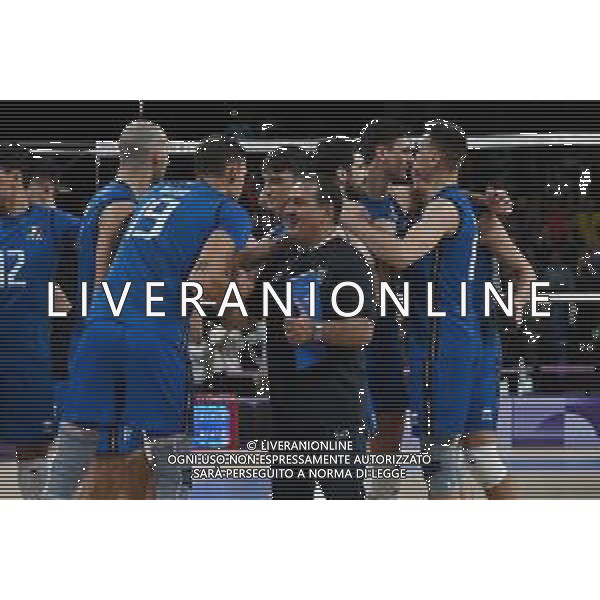 Olimpiadi Parigi 2024 Italia vs Brasile nella foto Ferdinando De Giorgi allenatore Italia esultanza a fine partita Parigi 27-07-2024 Parigi Sud Arena 1 Turno preliminare - Girone B foto Roberto Garavaglia/Agenzia Aldo Liverani sas