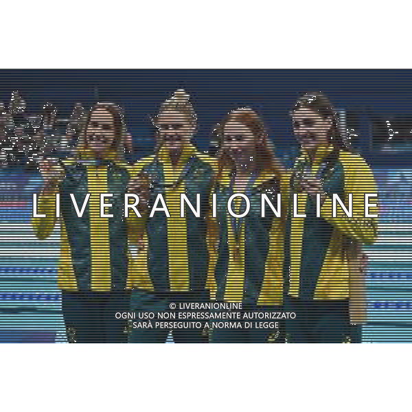 Olimpiadi Parigi 2024 - nuoto Nuoto finale 4x100m stile libero femminile nella foto Australia con la medaglia d\'oro Parigi 27-07-2024 Arena Parigi La Defense foto Roberto Garavaglia/Agenzia Aldo Liverani sas
