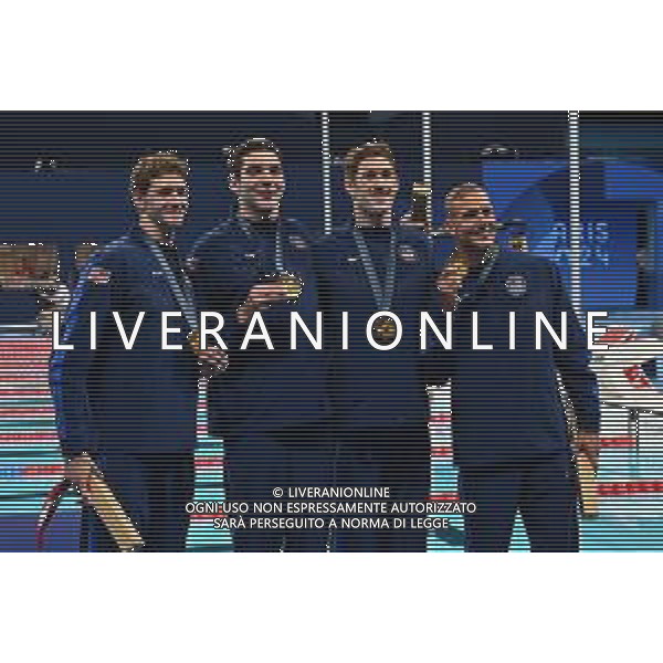 Olimpiadi Parigi 2024 - nuoto Nuoto finale 4x100m stile libero maschile nella foto Stati Uniti con la medaglia d\'oro Parigi 27-07-2024 Arena Parigi La Defense foto Roberto Garavaglia/Agenzia Aldo Liverani sas
