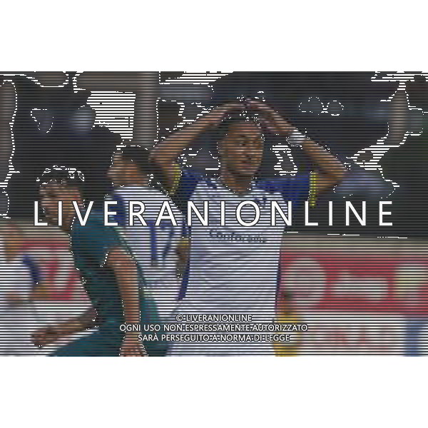 Dailon Livramento of Hellas Verona FC gesturesduring Hellas Verona FC vs Feralpisalò FC, 4° Test Match, at stadio "Quercia" in Rovereto (TN), on July 27, 2024. (Photo by Davide Casentini)/AGENZIA ALDO LIVERANI SAS