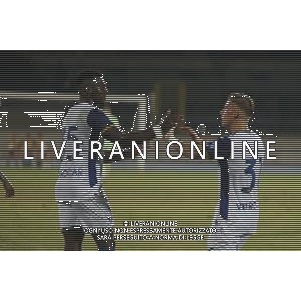 Tomas Suslov of Hellas Verona and Daniel Mosquera of Hellas Verona celebrates after scoring during Hellas Verona FC vs Feralpisalò FC, 4° Test Match, at stadio "Quercia" in Rovereto (TN), on July 27, 2024. (Photo by Davide Casentini)/AGENZIA ALDO LIVERANI SAS