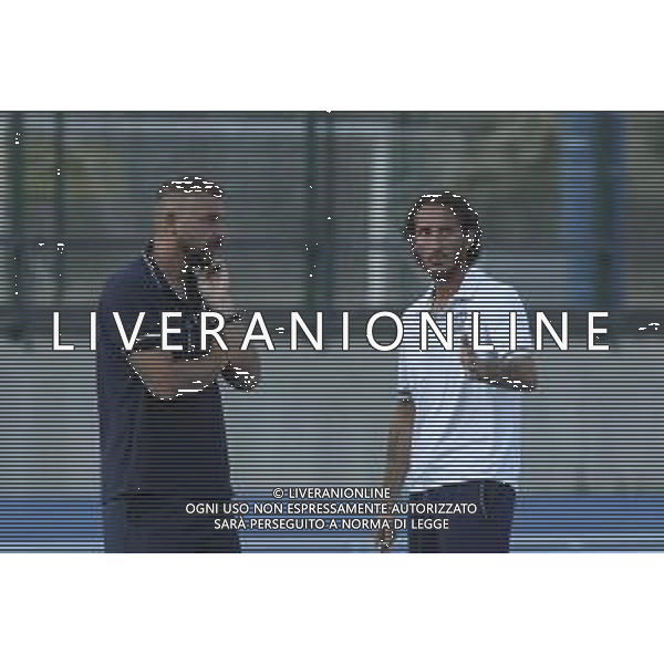 Paolo Zanetti Head Coach of Hellas Verona and Aimo Diana Head Coach of Feralpisalò during Hellas Verona FC vs Feralpisalò FC, 4° Test Match, at stadio "Quercia" in Rovereto (TN), on July 27, 2024. (Photo by Davide Casentini)/AGENZIA ALDO LIVERANI SAS
