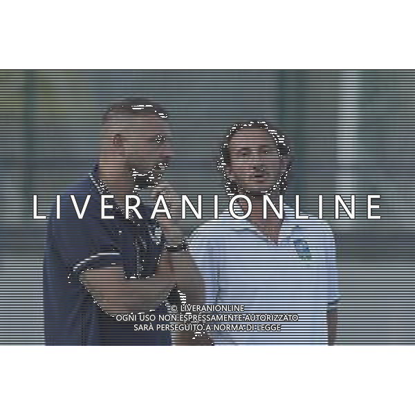 Paolo Zanetti Head Coach of Hellas Verona and Aimo Diana Head Coach of Feralpisalò during Hellas Verona FC vs Feralpisalò FC, 4° Test Match, at stadio "Quercia" in Rovereto (TN), on July 27, 2024. (Photo by Davide Casentini)/AGENZIA ALDO LIVERANI SAS