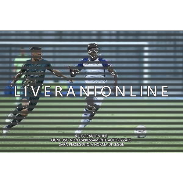 Alphadjo Cissè of Hellas Verona battle for the ball during Hellas Verona FC vs Feralpisalò FC, 4° Test Match, at stadio "Quercia" in Rovereto (TN), on July 27, 2024. (Photo by Davide Casentini)/AGENZIA ALDO LIVERANI SAS