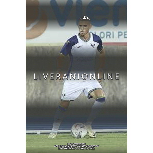 Stefan Mitrovic of Hellas Verona play the ball during Hellas Verona FC vs Feralpisalò FC, 4° Test Match, at stadio "Quercia" in Rovereto (TN), on July 27, 2024. (Photo by Davide Casentini)/AGENZIA ALDO LIVERANI SAS