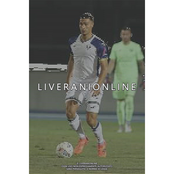 Diego Coppola of Hellas Verona play the ball during Hellas Verona FC vs Feralpisalò FC, 4° Test Match, at stadio "Quercia" in Rovereto (TN), on July 27, 2024. (Photo by Davide Casentini)/AGENZIA ALDO LIVERANI SAS