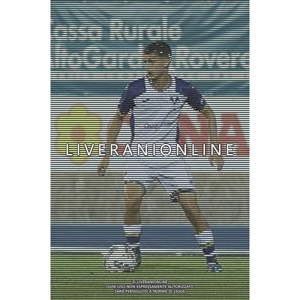 Reda Belahyane of Hellas Verona play the ball during Hellas Verona FC vs Feralpisalò FC, 4° Test Match, at stadio "Quercia" in Rovereto (TN), on July 27, 2024. (Photo by Davide Casentini)/AGENZIA ALDO LIVERANI SAS