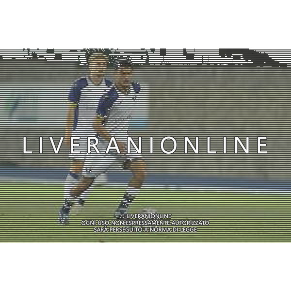 Diego Coppola of Hellas Verona play the ball during Hellas Verona FC vs Feralpisalò FC, 4° Test Match, at stadio "Quercia" in Rovereto (TN), on July 27, 2024. (Photo by Davide Casentini)/AGENZIA ALDO LIVERANI SAS