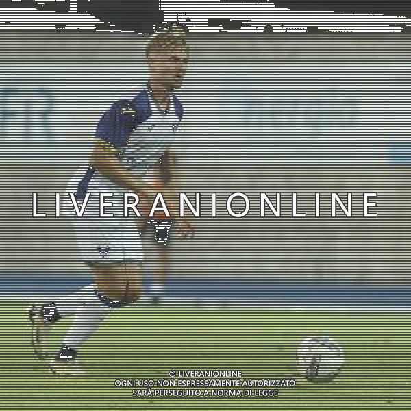 Martin Frese of Hellas Verona play the ball during Hellas Verona FC vs Feralpisalò FC, 4° Test Match, at stadio "Quercia" in Rovereto (TN), on July 27, 2024. (Photo by Davide Casentini)/AGENZIA ALDO LIVERANI SAS
