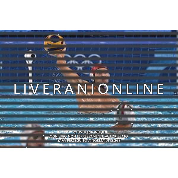 Olimpiadi Parigi - Pallanuoto nella foto Marco Del Lungo (Italia) Italia vs Stati Uniti Parigi 28-07-2024 Aquatics Center Turno preliminare - Gruppo A foto Roberto Garavaglia/Agenzia Aldo Liverani sas