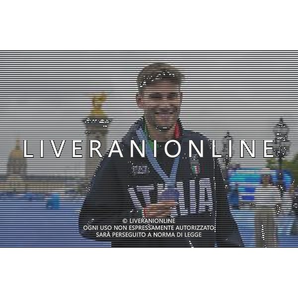 Filippo Ganna, Italia, medaglia d’argento Ciclismo Crono su Strada Olimpiadi Parigi (Francia) 27.07.2024 Agenzia ALDO LIVERANI SAS