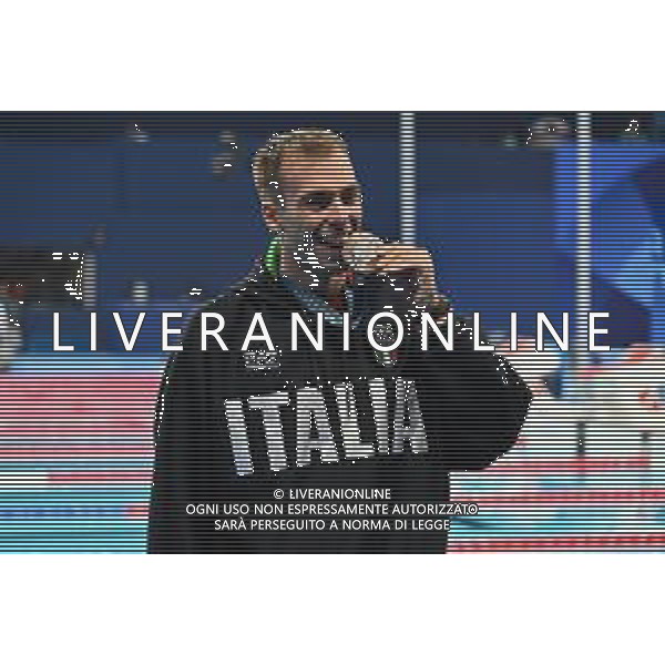 Olimpiadi Parigi 2024 - Nuoto nella foto Gregorio Paltrinieri (ITA) con la medaglia di bronzo Parigi (FRA) 30-07-2024 Arena La Defense Finale degli 800m stile libero maschile foto Roberto Garavaglia/Agenzia Aldo Liverani sas