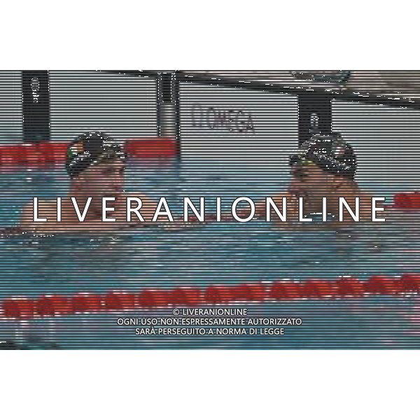Olimpiadi Parigi 2024 - Nuoto nella foto Daniel Wiffen (IRL) SX vincitore della medaglia d\'oro e Gregorio Paltrinieri (ITA) DX Parigi (FRA) 30-07-2024 Arena La Defense Finale degli 800m stile libero maschile foto Roberto Garavaglia/Agenzia Aldo Liverani sas