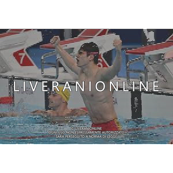 Olimpiadi Parigi 2024 - Nuoto nella foto Zhanle Pan (CHN) esulta dopo la vittoria della medaglia d\'oro Parigi (FRA) 31-07-2024 Arena La Defense Finale 100m stile libero maschile foto Roberto Garavaglia/Agenzia Aldo Liverani sas