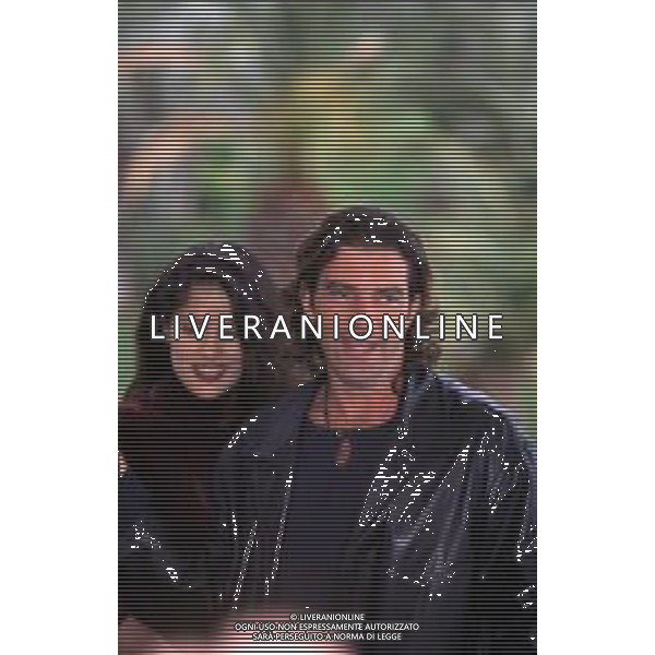 DIAP-RETROSPETTIVA ANTONIO BANDERAS ATTORE NELLA FOTO ANTONIO BANDERAS CON SALMA HAYEK A CANNES NELL\'ANNO 1995 AG ALDO LIVERANI SAS 