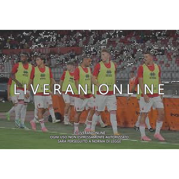 TVEM-Players of SSC Bari warms up during the friendly match between SSC Bari and US Salernitana 1919 at San Nicola Stadium on July 31, 2024 in Bari, Italy. Photo by Emmanuele Mastrodonato/ag. Aldo Liverani sas