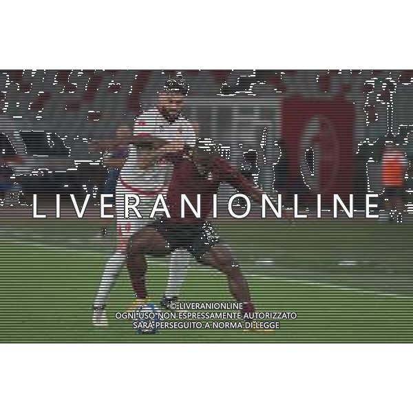 TVEM-kallon of US Salernitana 1919 in action against Emanuele Matino of SSC Bari during the friendly match between SSC Bari and US Salernitana 1919 at San Nicola Stadium on July 31, 2024 in Bari, Italy. Photo by Emmanuele Mastrodonato/ag. Aldo Liverani sas
