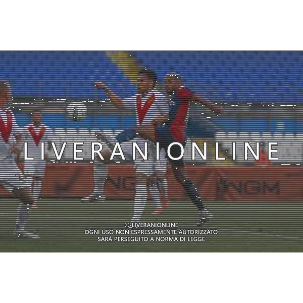 Junior Messias of Genoa CFC competes for the ball with Andrea Papetti of Brescia Calcio FC during Brescia Calcio FC vs Genoa CFC, Test Match pre season Serie A Enilive 2024-25, at Mario Rigamonti stadium in Brescia (BS), Italy, on July 20, 2024. (Photo by Davide Casentini)/AGENZIA ALDO LIVERANI SAS