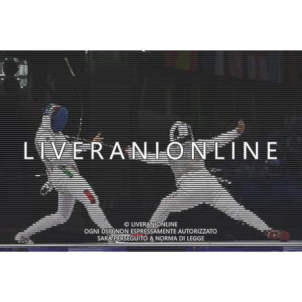 Olimpiadi Parigi 2024 - Scherma nella foto una fase dell\'incontro Parigi (FRA) 01-08-2024 Grand Palais Italia vs Stati Uniti Finale fioretto femminile a squadre foto Roberto Garavaglia/Agenzia Aldo Liverani sas