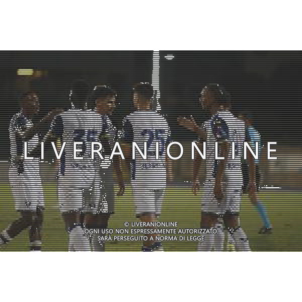 Hellas Verona\'s players jubilates after scoring the goal of Suat Serdar of Hellas Verona FC during Hellas Verona FC vs Asteras Tripolis FC, 5° Test Match, at stadio "Quercia" in Rovereto (TN), on August 03, 2024. (Photo by Davide Casentini)/AGENZIA ALDO LIVERANI SAS