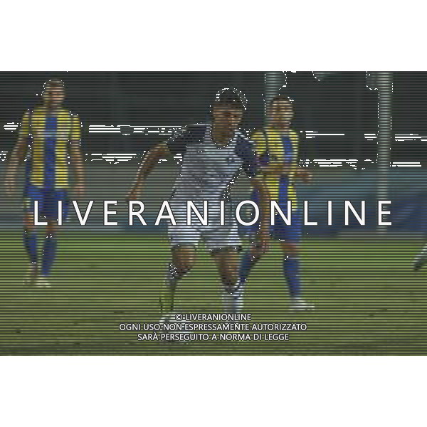 Abdou Harroui of Hellas Verona FC play the ball during Hellas Verona FC vs Asteras Tripolis FC, 5° Test Match, at stadio "Quercia" in Rovereto (TN), on August 03, 2024. (Photo by Davide Casentini)/AGENZIA ALDO LIVERANI SAS