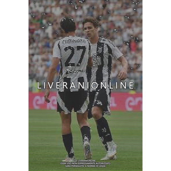 Torino 06.08.2024 Allianz Stadium @Manuela Viganti /Ag. Aldo Liverani sas Juventus A vs Juventus Next Gen Amichevole Pre Campionato 2024/2025 Nella foto: esultanza kenan yildiz e andrea cambiaso dopo il gol ©Viganti / AGENZIA ALDO LIVERANI SAS