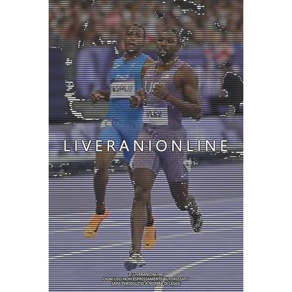 Olimpiadi Parigi 2024 - Atletica nella foto Noah Lyles (USA) vince la sua semifinale, sulla SX Eseosa Fostine Desalu (ITA) Parigi (FRA) 07-08-2024 Stade de France Atletica Leggera Semifinale 200m maschili foto Roberto Garavaglia/Agenzia Aldo Liverani sas