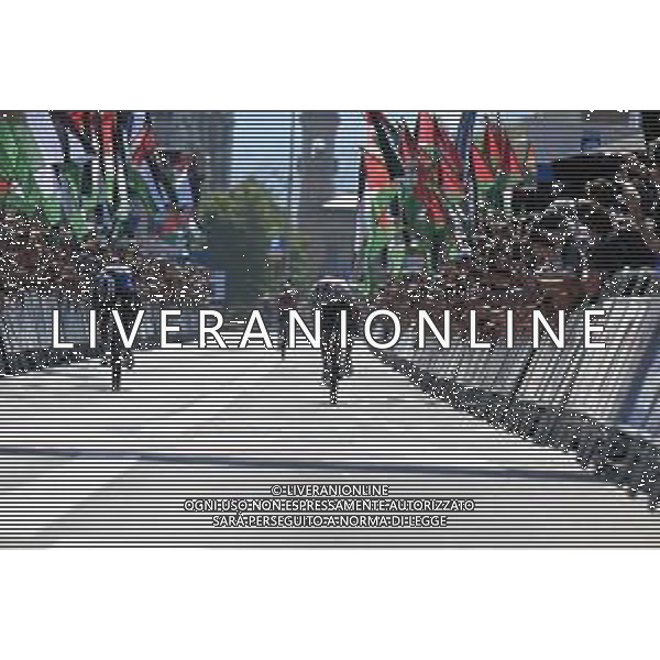 10-08-2024 Clasica San Sebastian; 2024, Uae Team Emirates; 2024, Soudal - Quick Step; Hirschi, Marc; Alaphilippe, Julian; San Sebastian; ©SIROTTI/AGENZIA ALDO LIVERANI SAS
