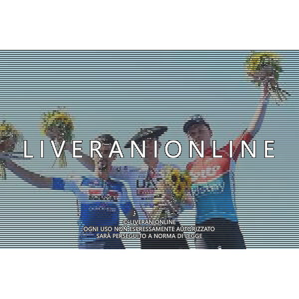 10-08-2024 Clasica San Sebastian; 2024, Uae Team Emirates; 2024, Soudal - Quick Step; 2024, Lotto - Dstny; Hirschi, Marc; Alaphilippe, Julian; Van Eetvelt, Lennert; San Sebastian; ©SIROTTI/AGENZIA ALDO LIVERANI SAS