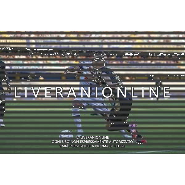 Darko Lazovic of Hellas Verona FC competes for the ball with Joseph Ceesay of Cesena FC during Hellas Verona FC vs Cesena FC, round of 32° Coppa Italia Frecciarossa 2024-25, at MarcAntonio Bentegodi stadium in Verona (VR), Italy, on August 10, 2024. (Photo by Davide Casentini)/AGENZIA ALDO LIVERANI SAS