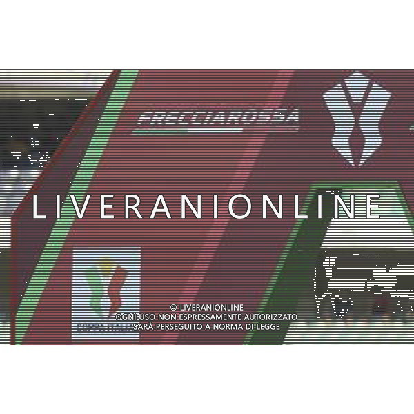 Logo Coppa Italia FrecciaRossa during Hellas Verona FC vs Cesena FC, round of 32° Coppa Italia Frecciarossa 2024-25, at MarcAntonio Bentegodi stadium in Verona (VR), Italy, on August 10, 2024. (Photo by Davide Casentini)/AGENZIA ALDO LIVERANI SAS