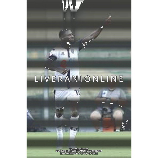 Esultanza - Augustus Kargbo of Cesena FC celebrates after scoring during Hellas Verona FC vs Cesena FC, round of 32° Coppa Italia Frecciarossa 2024-25, at MarcAntonio Bentegodi stadium in Verona (VR), Italy, on August 10, 2024. (Photo by Davide Casentini)/AGENZIA ALDO LIVERANI SAS