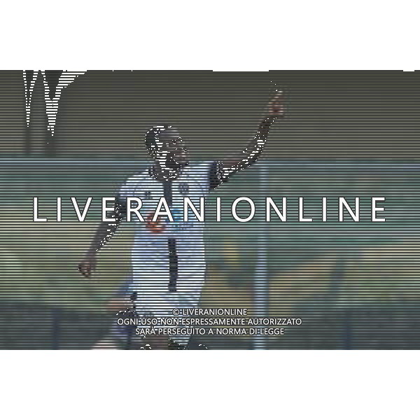 Esultanza - Augustus Kargbo of Cesena FC celebrates after scoring during Hellas Verona FC vs Cesena FC, round of 32° Coppa Italia Frecciarossa 2024-25, at MarcAntonio Bentegodi stadium in Verona (VR), Italy, on August 10, 2024. (Photo by Davide Casentini)/AGENZIA ALDO LIVERANI SAS