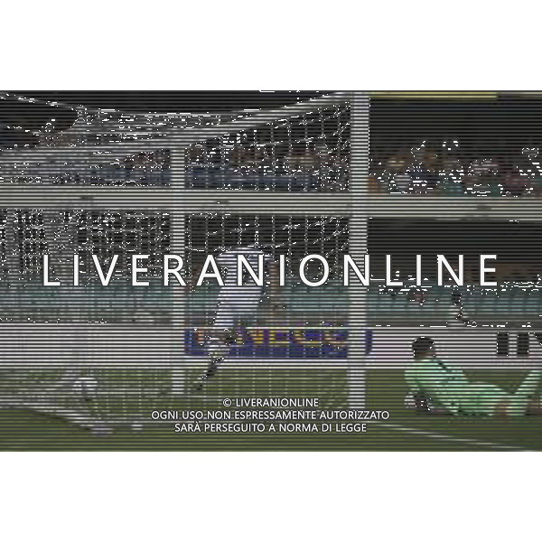 Cristian Shpendi of Cesena FC scores a goal during Hellas Verona FC vs Cesena FC, round of 32° Coppa Italia Frecciarossa 2024-25, at MarcAntonio Bentegodi stadium in Verona (VR), Italy, on August 10, 2024. (Photo by Davide Casentini)/AGENZIA ALDO LIVERANI SAS