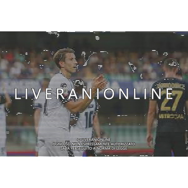 Tommaso Berti of Cesena FC claps the hand during Hellas Verona FC vs Cesena FC, round of 32° Coppa Italia Frecciarossa 2024-25, at MarcAntonio Bentegodi stadium in Verona (VR), Italy, on August 10, 2024. (Photo by Davide Casentini)/AGENZIA ALDO LIVERANI SAS