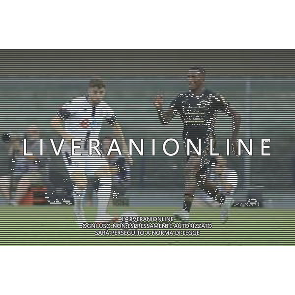 Raffaele Celia of Cesena Fc play the ball during Hellas Verona FC vs Cesena FC, round of 32° Coppa Italia Frecciarossa 2024-25, at MarcAntonio Bentegodi stadium in Verona (VR), Italy, on August 10, 2024. (Photo by Davide Casentini)/AGENZIA ALDO LIVERANI SAS