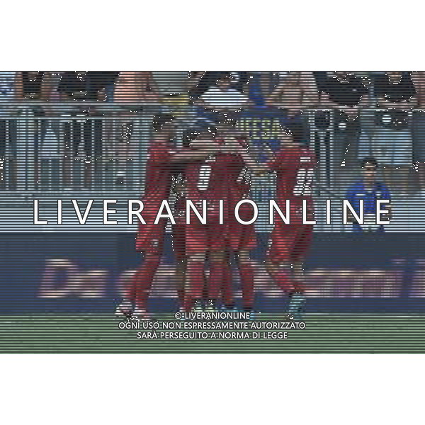 Frosinone vs Pisa - Coppa Italia - Trentuduesimi di finale - Stadio Benito Stirpe - Frosinone 12-08-2024 nella foto Esultanza Pisa dopo gol Matteo Tramoni ©Federico Gaetano/ AGENZIA ALDO LIVERANI SAS