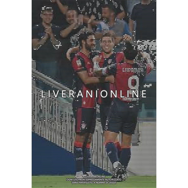 12-8-2024. Cagliari calcio-Carrarese calcio. Trentaduesimi coppa Italia 2024/2025, stadio Unipol Domus Cagliari. Foto Salvatore Moi/Agenzia Aldo Liverani s.as. Nella foto: Gol ed esultanza del Cagliari contro Carrarese in casa allo stadio Unipol Domus. Segna:Matteo Prati Cagliari ©MOI Salvatore/ AGENZIA ALDO LIVERANI SAS