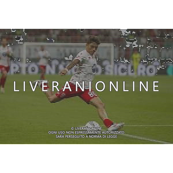 Samuele Vignato of AC Monza play the ball during AC Milan vs AC Monza , 2° edition of "Trofeo Berlusconi", frendly match pre-season, at Giuseppe Meazza - San Siro stadium of Milano (MI), Italy, on August 13, 2024. (Photo by Davide Casentini)/ AGENZIA ALDO LIVERANI SAS