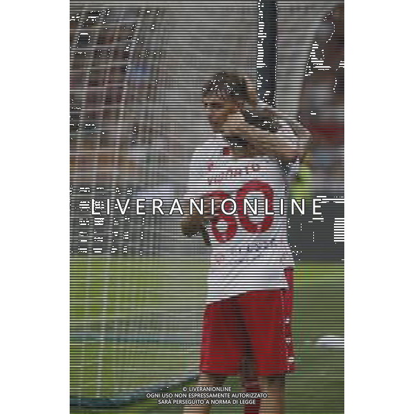 Daniel Maldini of AC Monza celebrates after scoring during AC Milan vs AC Monza , 2° edition of "Trofeo Berlusconi", frendly match pre-season, at Giuseppe Meazza - San Siro stadium of Milano (MI), Italy, on August 13, 2024. (Photo by Davide Casentini)/ AGENZIA ALDO LIVERANI SAS
