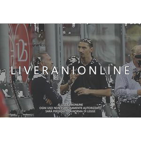 Zlatan Ibrahimovic Advisor of AC Milan speaks to Gerry Cardinale Chairman of AC Milan during AC Milan vs AC Monza , 2° edition of "Trofeo Berlusconi", frendly match pre-season, at Giuseppe Meazza - San Siro stadium of Milano (MI), Italy, on August 13, 2024. (Photo by Davide Casentini)/ AGENZIA ALDO LIVERANI SAS