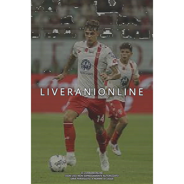 Daniel Maldini of AC Monza play the ball during AC Milan vs AC Monza , 2° edition of "Trofeo Berlusconi", frendly match pre-season, at Giuseppe Meazza - San Siro stadium of Milano (MI), Italy, on August 13, 2024. (Photo by Davide Casentini)/ AGENZIA ALDO LIVERANI SAS