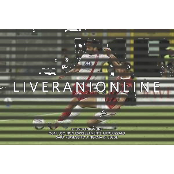 Filippo Terracciano of AC Milan battle for the ball with Pedro Pereira of AC Monza during AC Milan vs AC Monza , 2° edition of "Trofeo Berlusconi", frendly match pre-season, at Giuseppe Meazza - San Siro stadium of Milano (MI), Italy, on August 13, 2024. (Photo by Davide Casentini)/ AGENZIA ALDO LIVERANI SAS