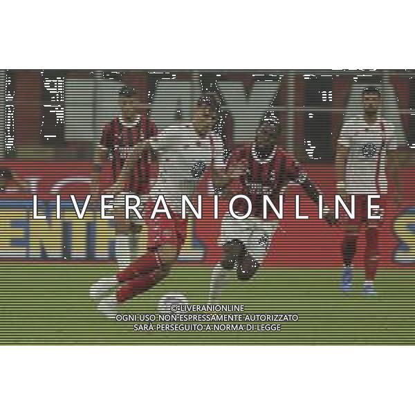 Daniel Maldini of AC Monza play the ball during AC Milan vs AC Monza , 2° edition of "Trofeo Berlusconi", frendly match pre-season, at Giuseppe Meazza - San Siro stadium of Milano (MI), Italy, on August 13, 2024. (Photo by Davide Casentini)/ AGENZIA ALDO LIVERANI SAS