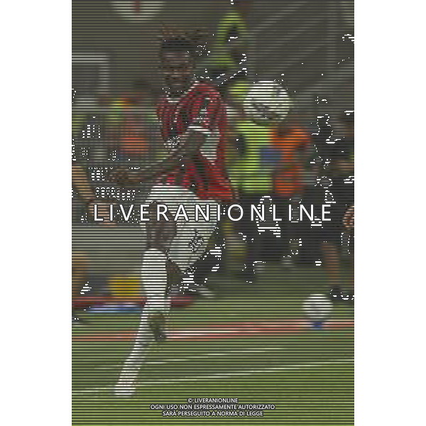 Rafael Leao of AC Milan play the ball during AC Milan vs AC Monza , 2° edition of "Trofeo Berlusconi", frendly match pre-season, at Giuseppe Meazza - San Siro stadium of Milano (MI), Italy, on August 13, 2024. (Photo by Davide Casentini)/ AGENZIA ALDO LIVERANI SAS