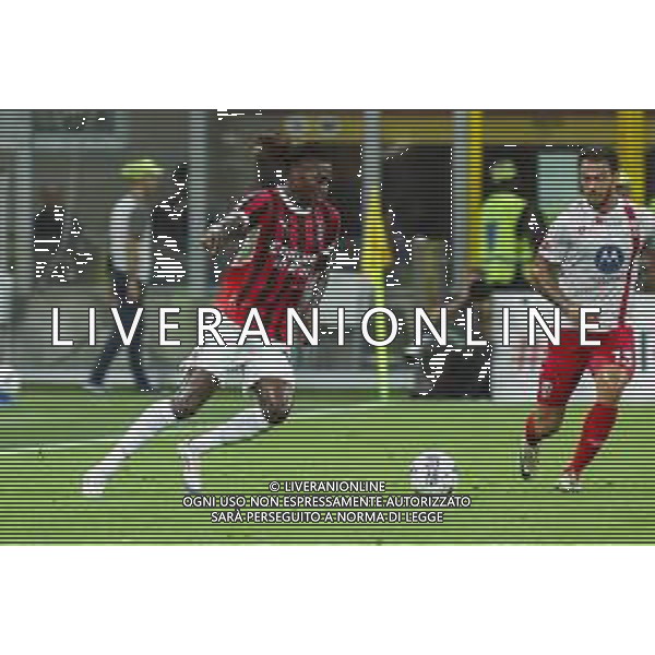 Rafael Leao of AC Milan battle for the ball with Pedro Pereira of AC Monza during AC Milan vs AC Monza , 2° edition of "Trofeo Berlusconi", frendly match pre-season, at Giuseppe Meazza - San Siro stadium of Milano (MI), Italy, on August 13, 2024. (Photo by Davide Casentini)/ AGENZIA ALDO LIVERANI SAS