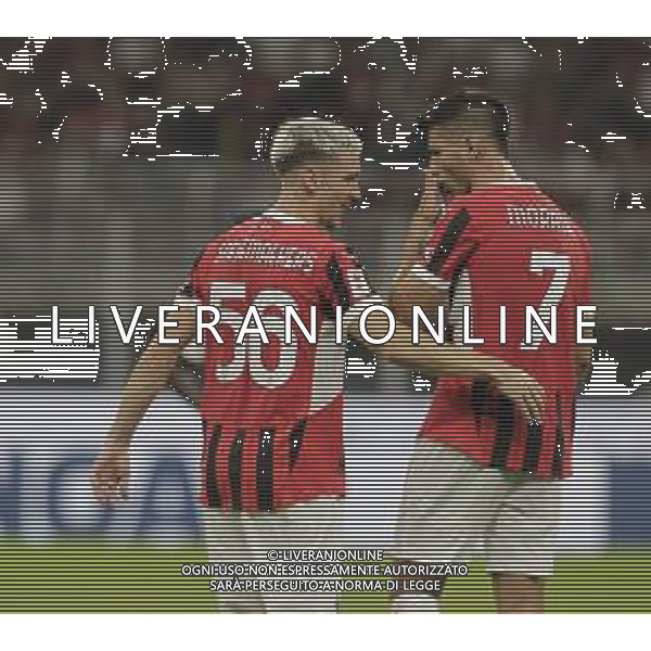 Esultanza dopogol saelemaekers con morata -AC Milan vs AC Monza Secondo \'Trofeo Silvio Berlusconi\' - San Siro Milano 13.08.2024 ©PAOLO GIAMPIETRI/ AGENZIA ALDO LIVERANI SAS