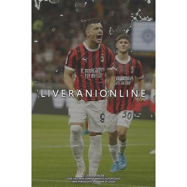 Luka Jovic of AC Milan celebrates after scoring during AC Milan vs AC Monza , 2° edition of "Trofeo Berlusconi", frendly match pre-season, at Giuseppe Meazza - San Siro stadium of Milano (MI), Italy, on August 13, 2024. (Photo by Davide Casentini)/ AGENZIA ALDO LIVERANI SAS