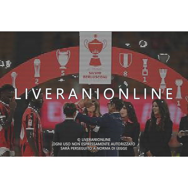 Nella foto Pier Silvio Berlusconi mette la medaglia ad Alvaro Morata dopo la vittoria del Milan al 2o Trofeo Silvio Berlusconi AC Milan vs AC Monza Milano 13-08-2024 Stadio Giuseppe Meazza - Amichevole Trofeo Berlusconi foto Tiziano Ballabio/Agenzia Aldo Liverani sas / AGENZIA ALDO LIVERANI SAS/ AGENZIA ALDO LIVERANI SAS
