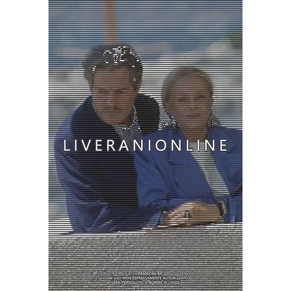 DIAP-RETROSPETTIVA JEANNE MOREAU ATTRICE NELLA FOTO JEANNE MOREAU CON MARCELLO MASTROIANNI AL FESTIVAL INTERNAZIONALE DEL CINEMA DI CANNES NELL\'ANNO 1991 AG ALDO LIVERANI SAS